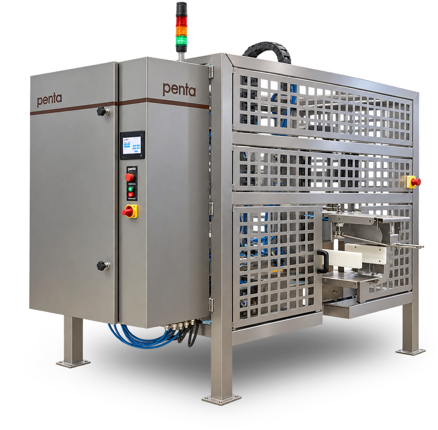 Penta automatic vertical grouping and case packing system