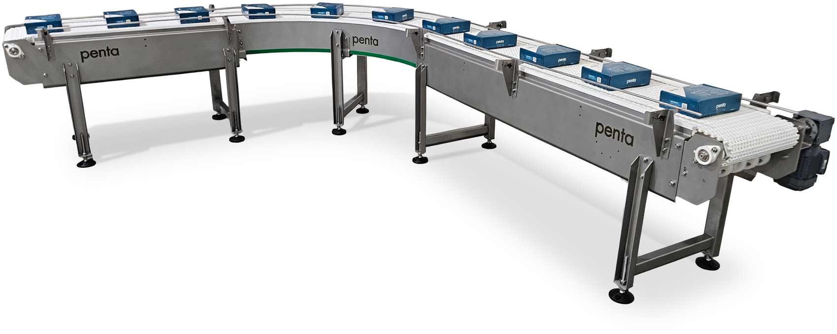Penta custom product conveying system